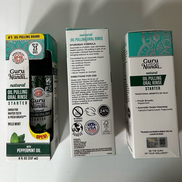 Lot of 3 GuruNanda Oil Pulling Oral Rinse Starter Pack - Picture 4 of 4